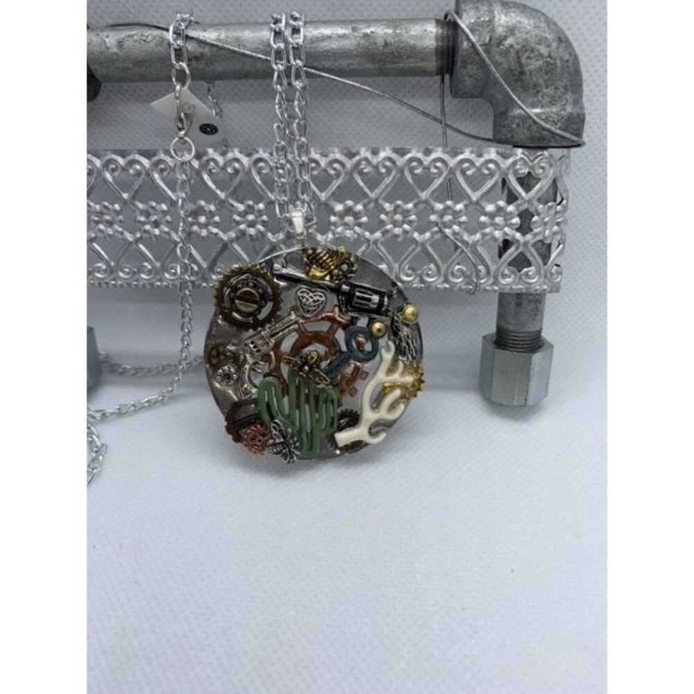 Cactus Desert Inspired Steampunk Necklace